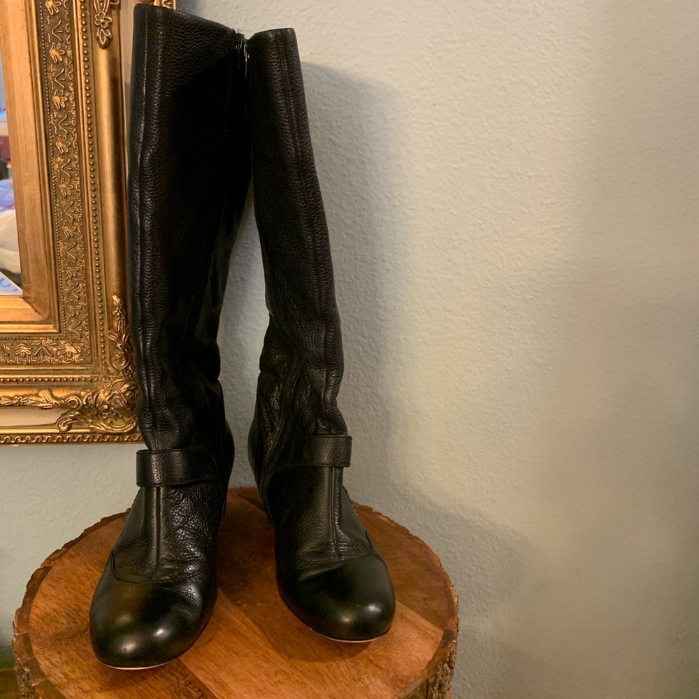 Ciao 7.5 very soft leather black kitten heel boot